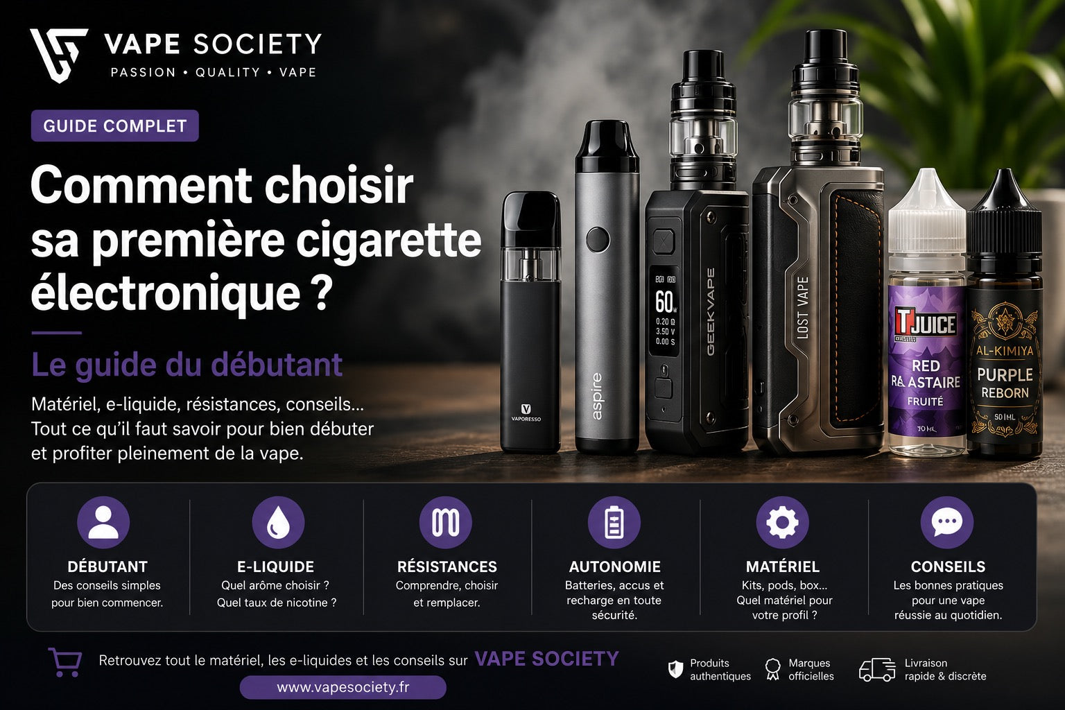 Comment choisir sa vape / cigarette électronique Vape Society
