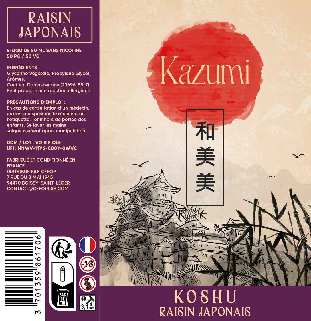 Kazumi 50ml - Koshu - Raisin Japonais