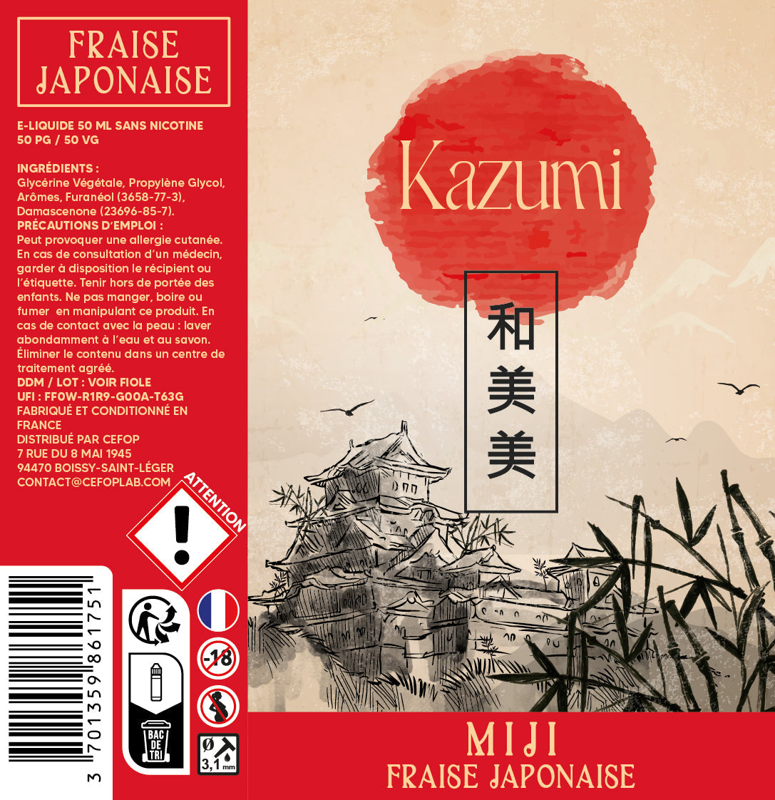 Kazumi 50ml - Miji - Fraise Japonaise