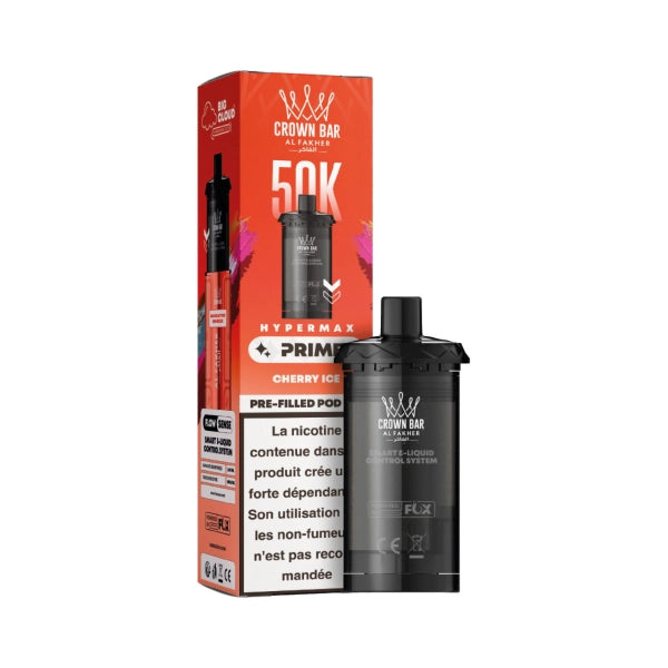 Cartouches Hyper Max Prime 50K 6mg par 2- Al Fakher - Cherry Ice