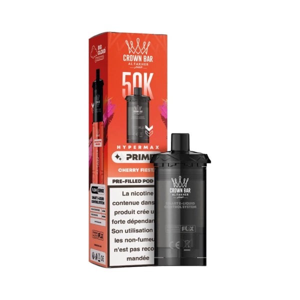Cartouches Hyper Max Prime 50K 6mg par 2- Al Fakher - Cherry Fiesta
