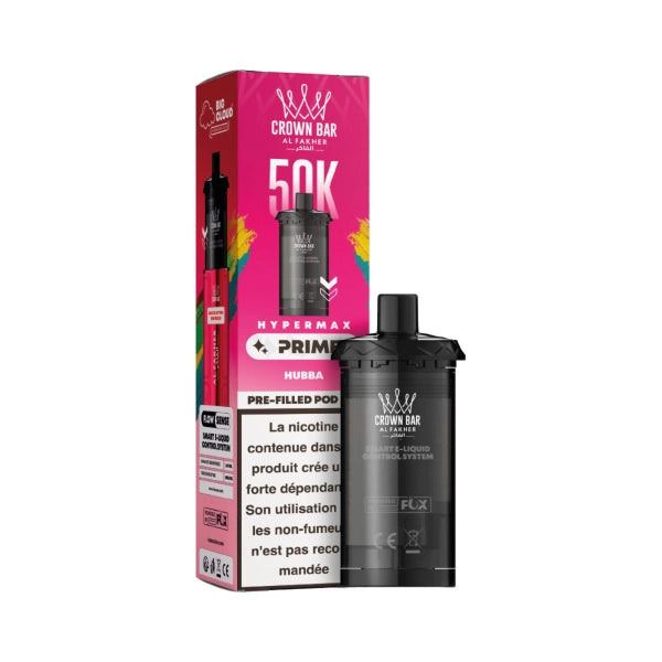 Cartouches Hyper Max Prime 50K 6mg par 2- Al Fakher - Hubba