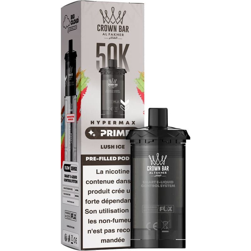 Cartouches Hyper Max Prime 50K 6mg par 2- Al Fakher - Luch Ice